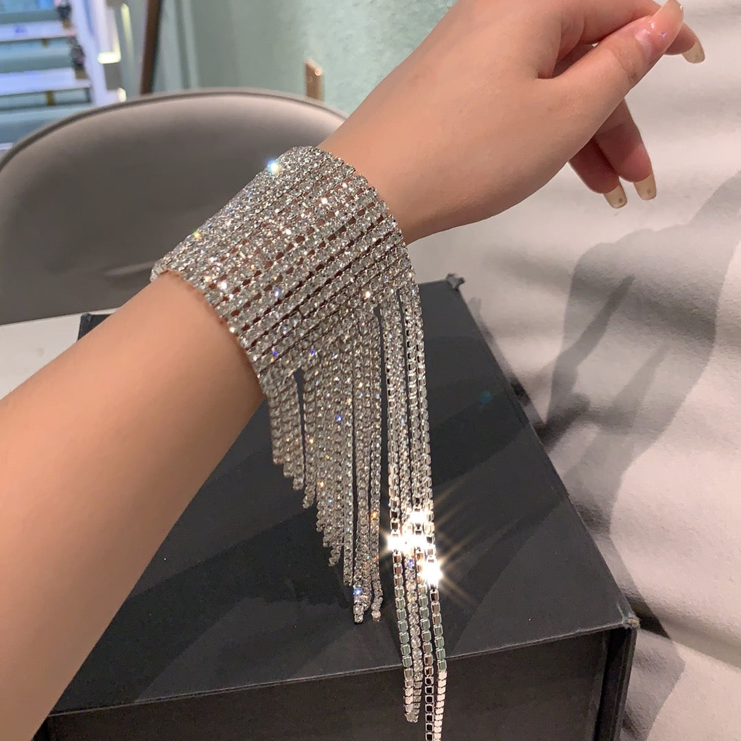 Shinning Rhinestones Fashion Bracelet With Fringe