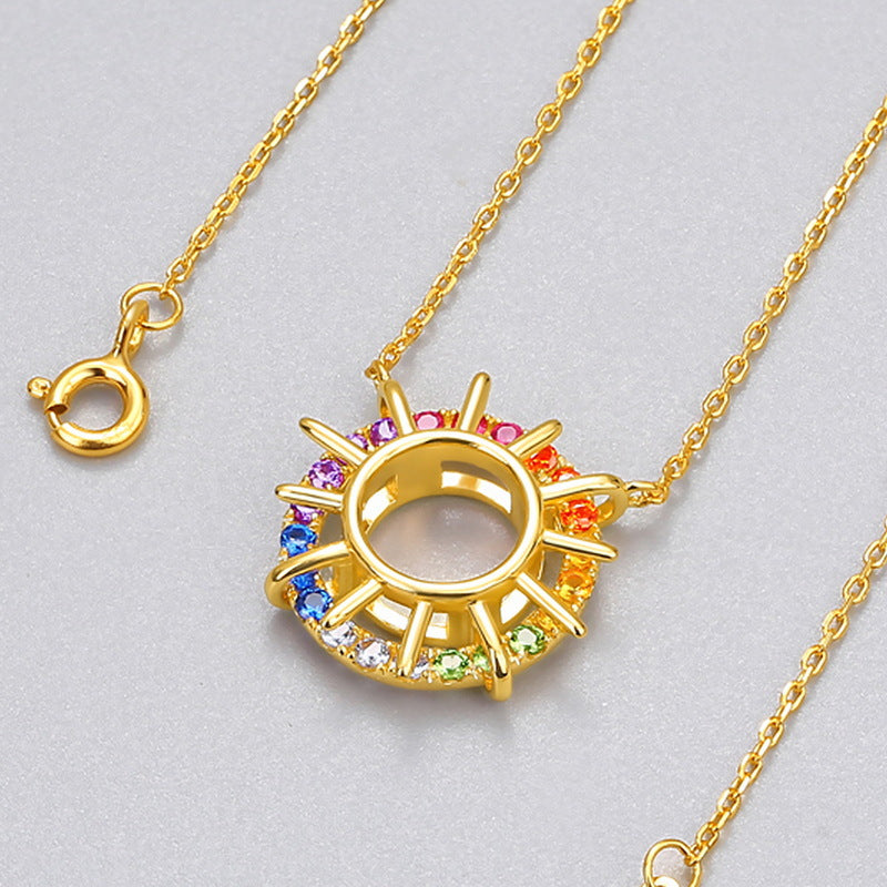 Special Sunflower Design Silver Necklace
