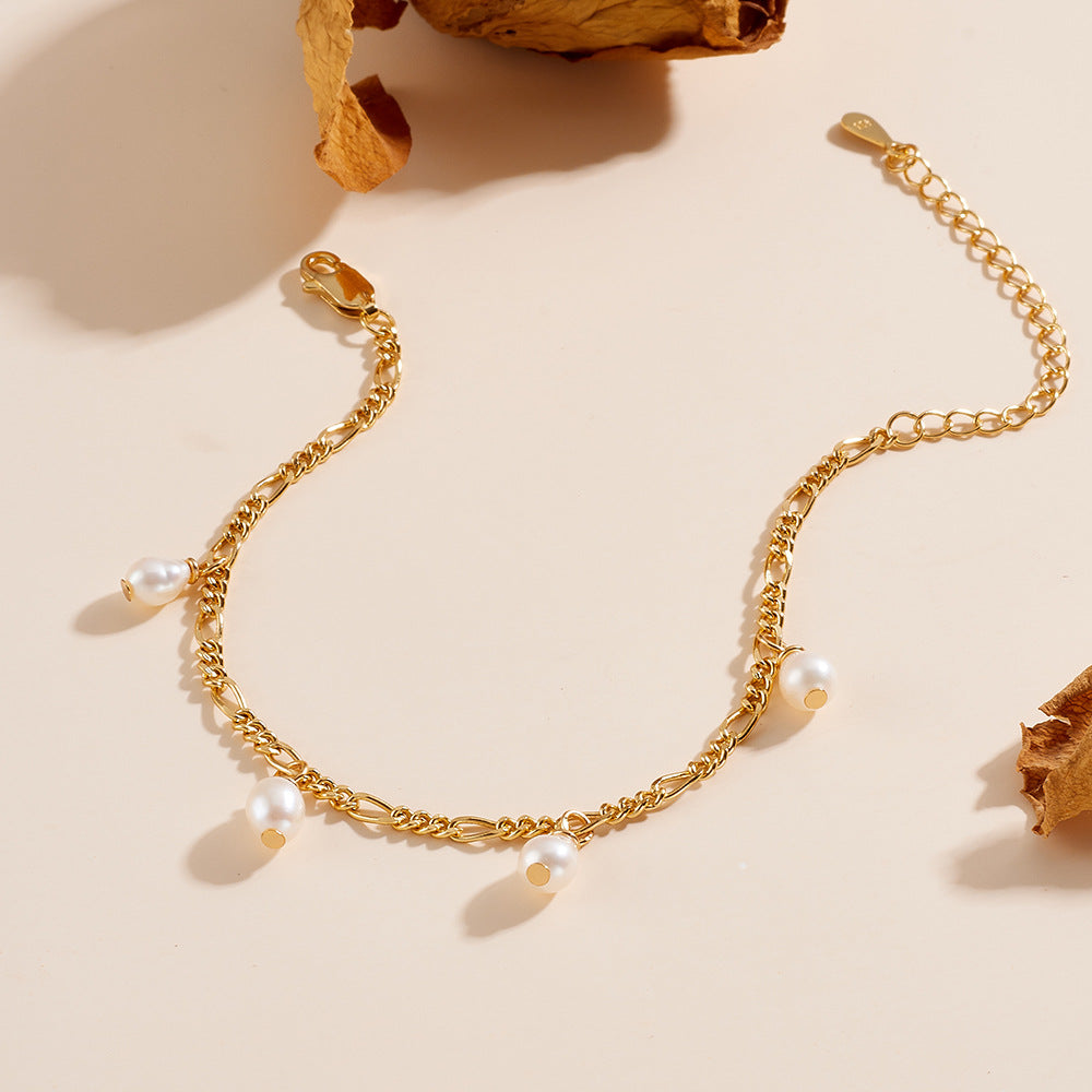 Natural Pearls 18k Gold Plated Bracelet