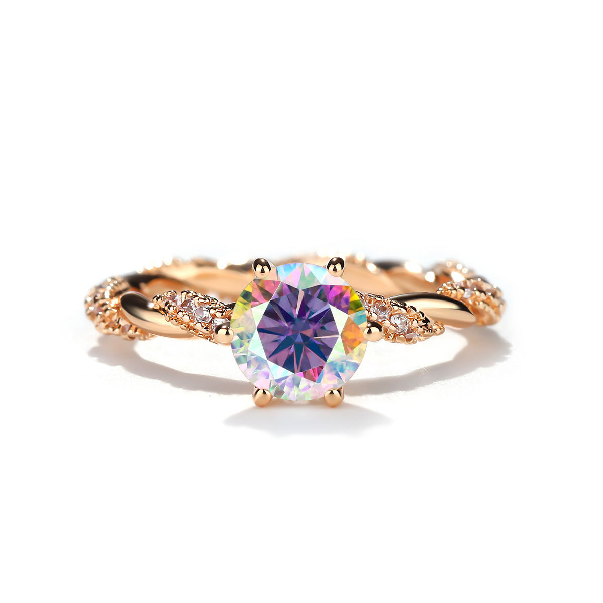 1 Carat Moissanite Twist Engagement Ring in Sterling Silver