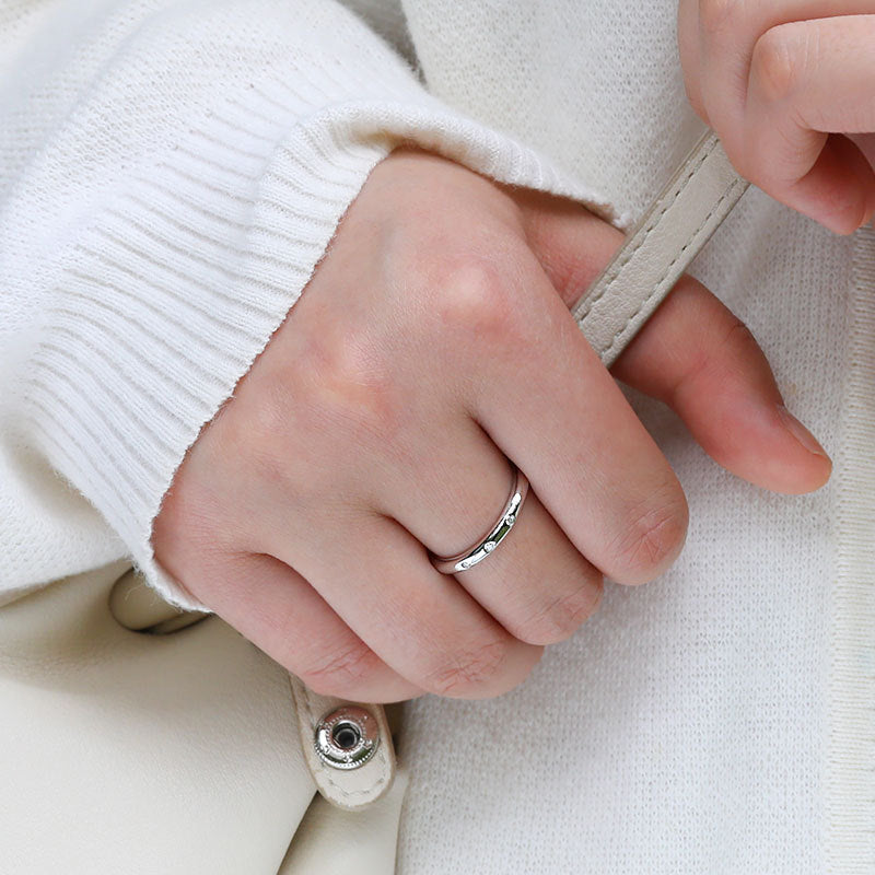 Classic Moissanite 18k White Gold Plated Band