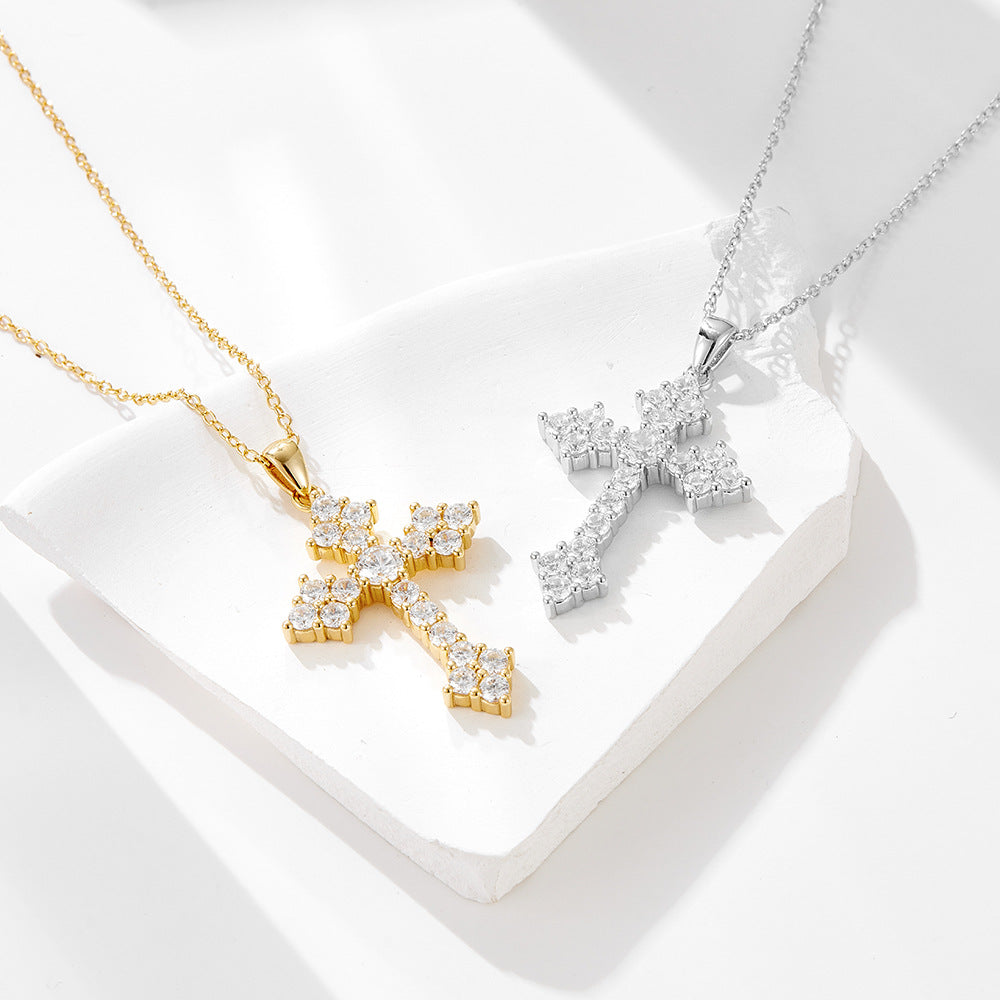 Stunning Cross Sterling Silver Pendant Necklace