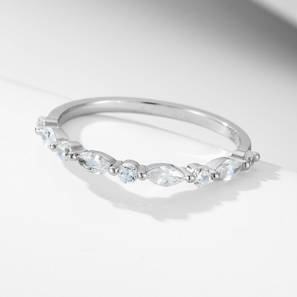 Half Eternity Wedding Band in sterling silver