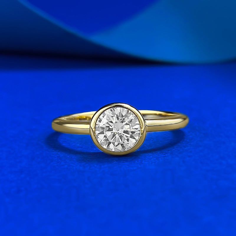 Simple Round Cut Golden Tone Ring