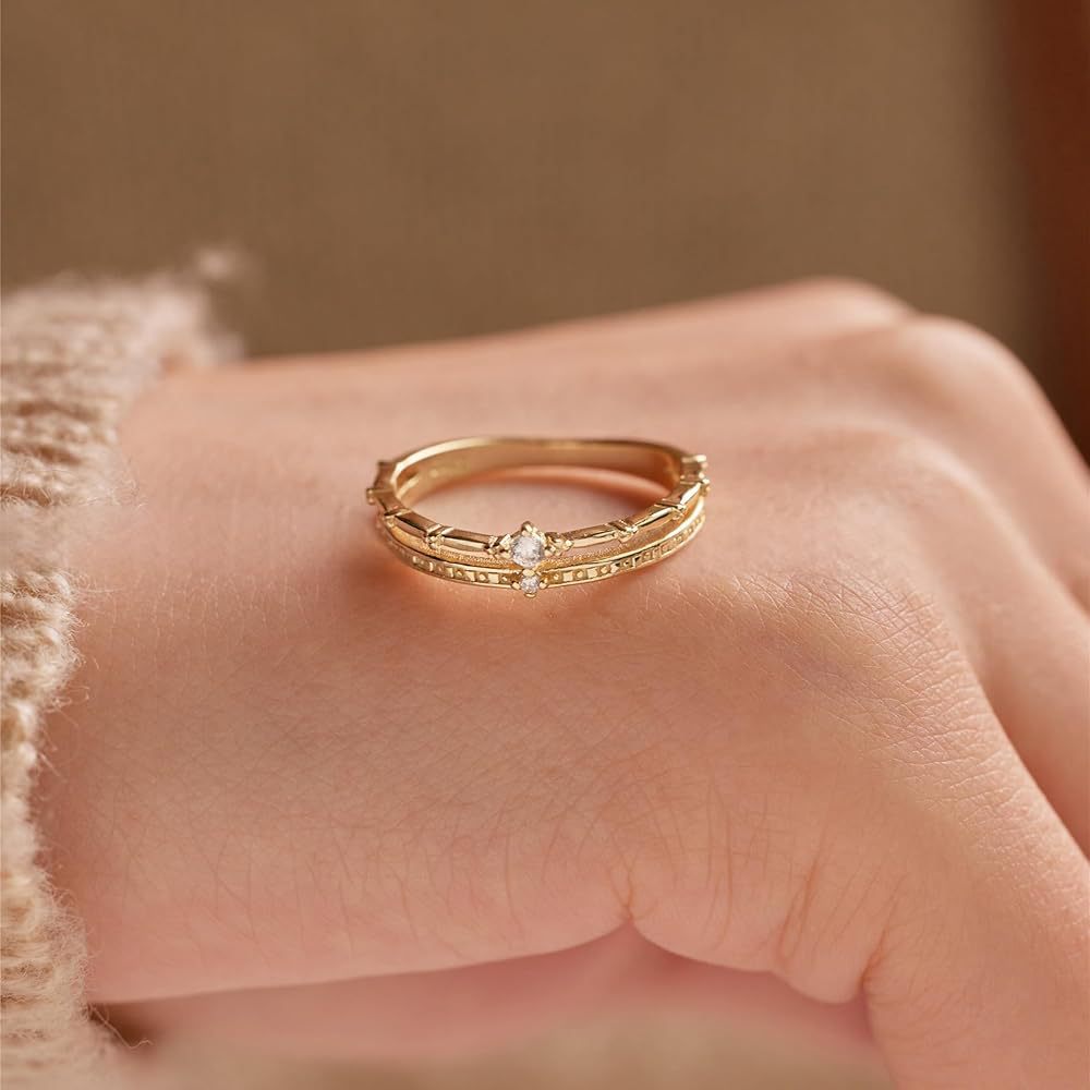Double-layer Design 14K Gold Plated Band