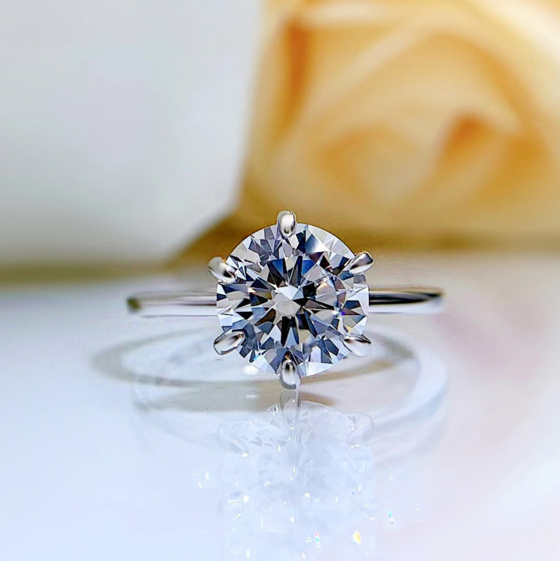 Classic 1.0ct Round Cut Sterling Silver Ring