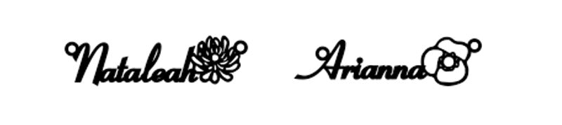 Personalize Name Necklace with Birth Flower in Stainless Steel