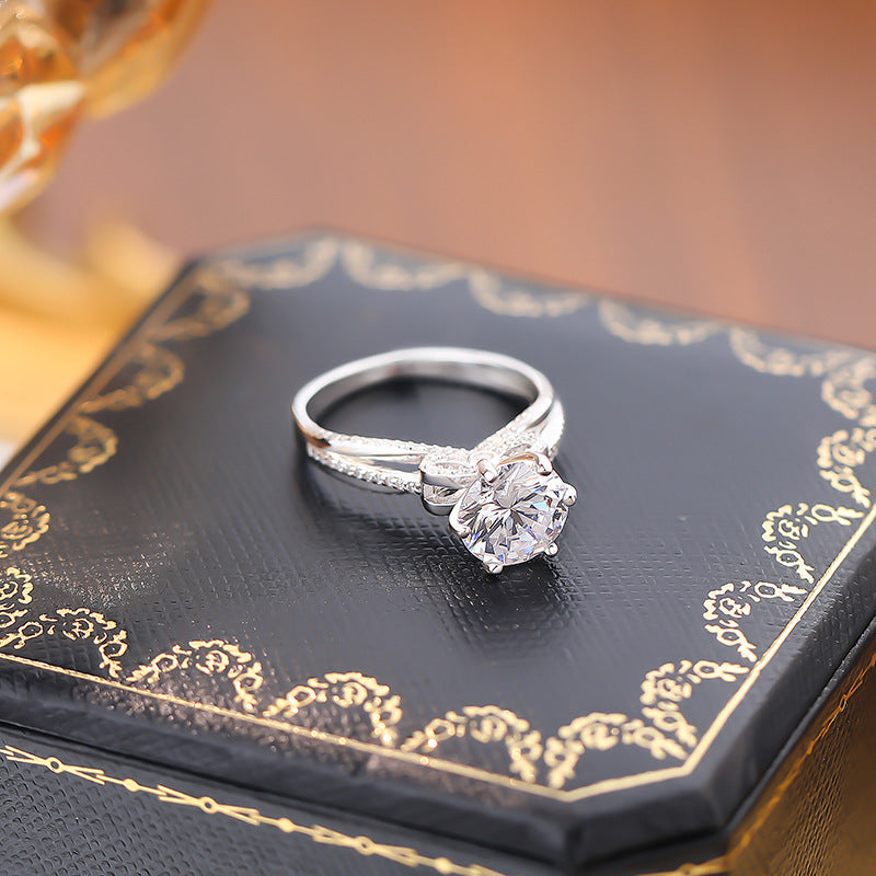 Sparkle 3.0ct bowknot Design Moissanite Engagement Ring