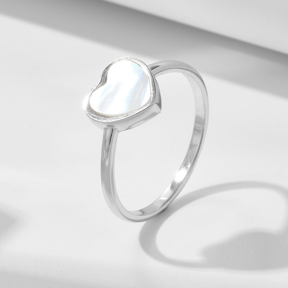 Sweet Shell Heart Shape Sterling Silver Ring
