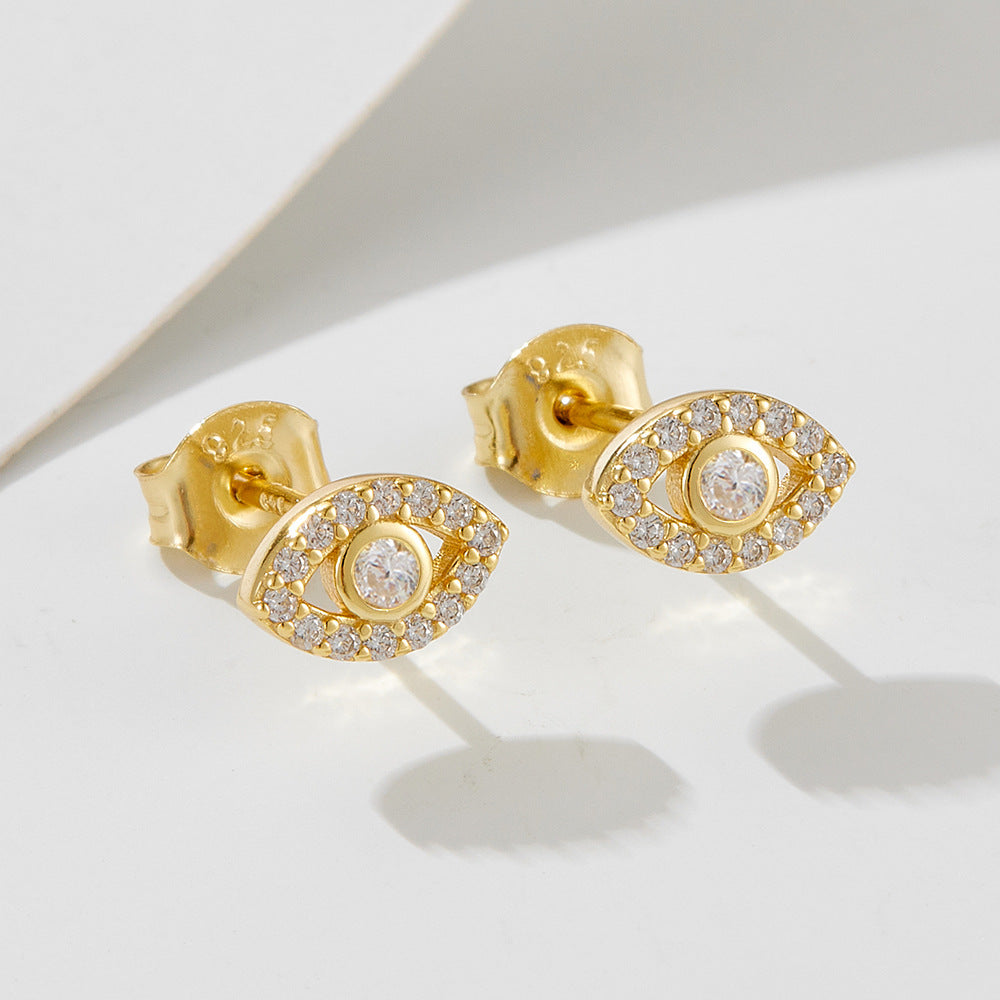 Evil Eye Sterling Silver Stud Earrings