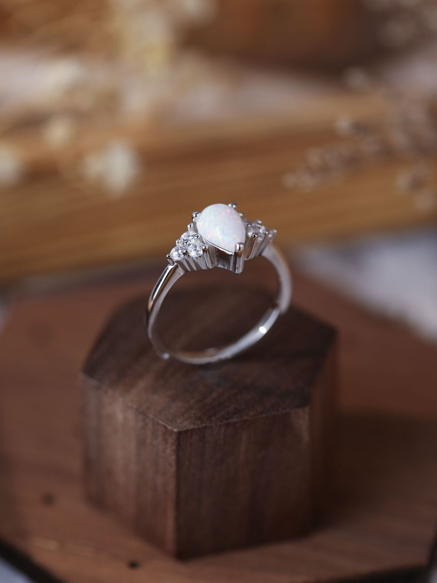 Oval Shape Opal Sterling Silver Ring