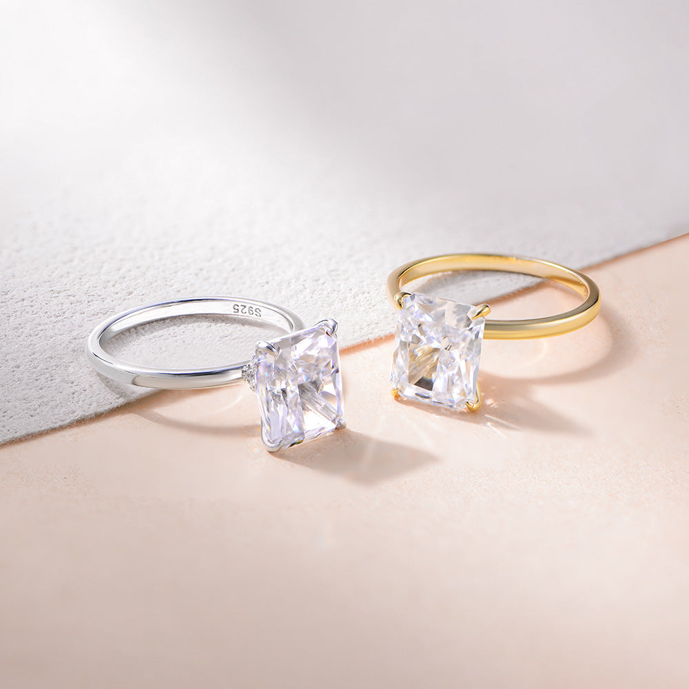 Stunning 4.0 CT Ice Cut Sterling SIiver Engagement Ring