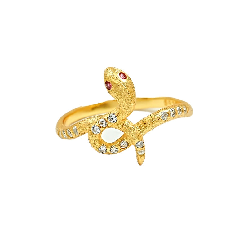 Unique Snake Design Silver Ring