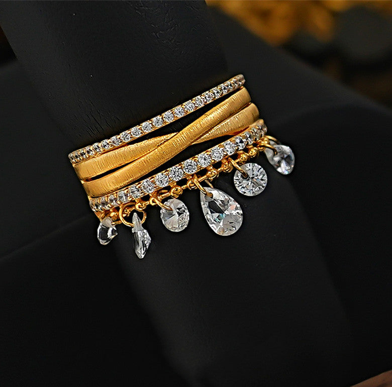 Vintage High-End Feel Drop Tassel Sterling Silver Ring