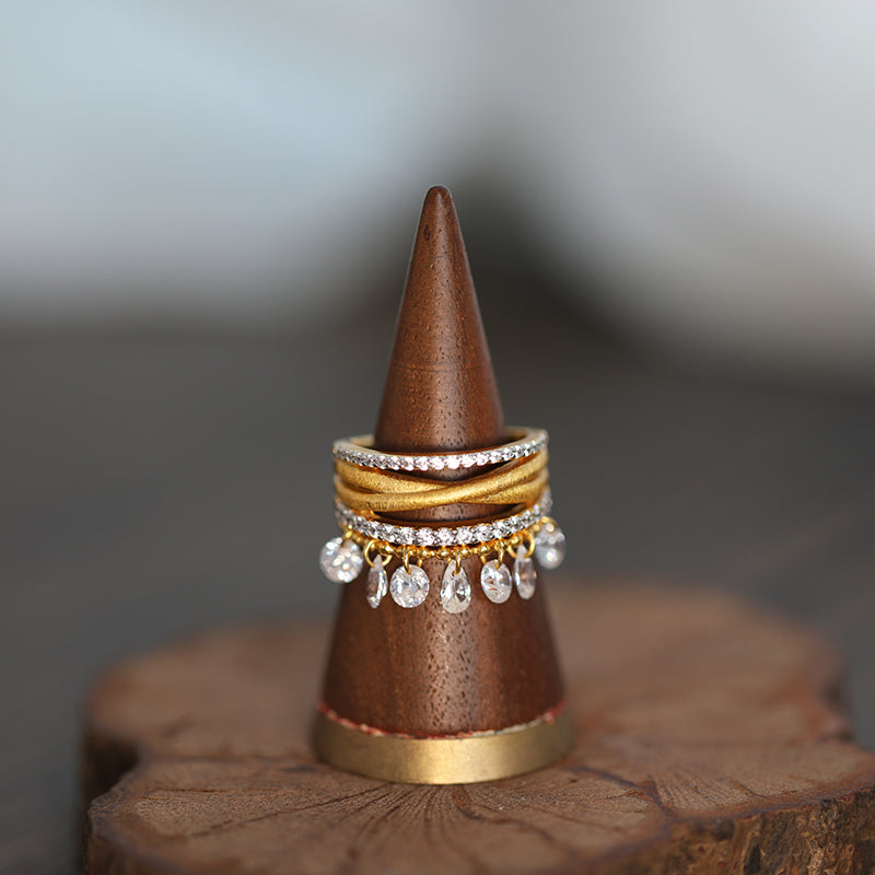 Vintage High-End Feel Drop Tassel Sterling Silver Ring