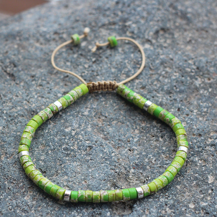 Adjustable Natural Stone Beaded Dainty Bracelet