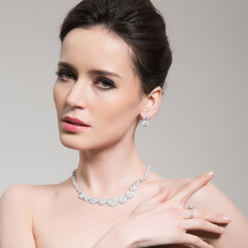 Vintage Two Cities of Love Pave Dangle Earrings