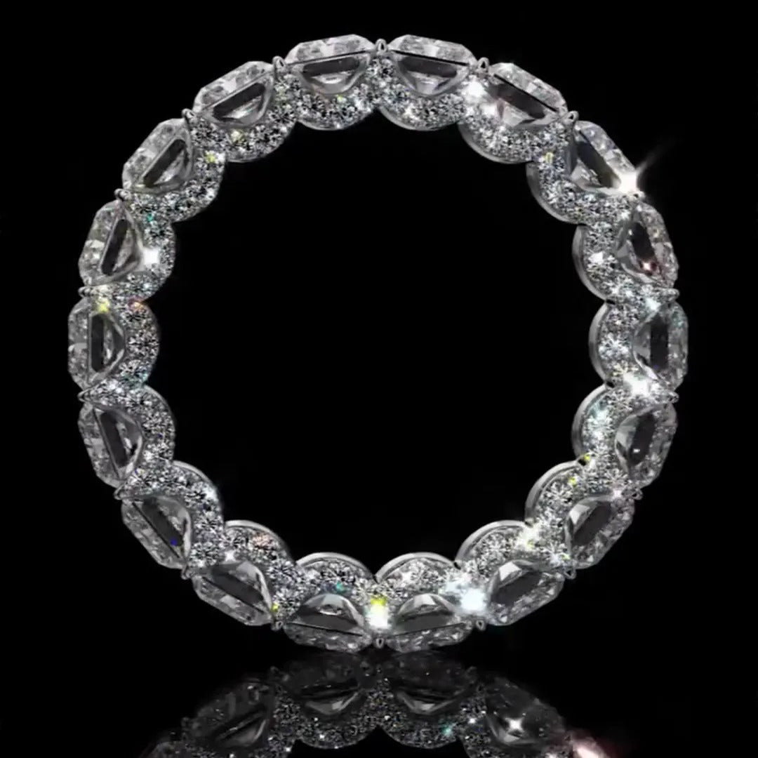 4ct Princess Cut Sterling Silver Handmade Wedding Band Ring