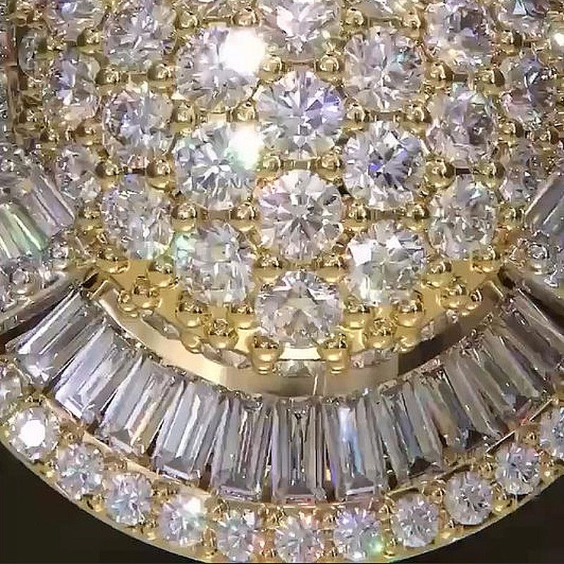 Handmade 6.5ctw Round Cut With Baguette Cut Side Stones Half Set Men's Ring