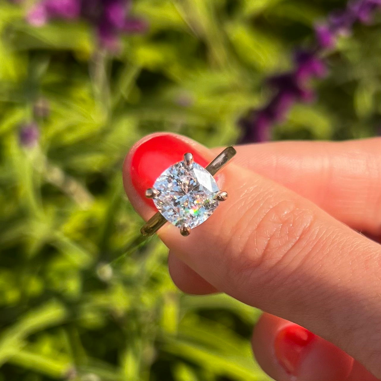 Luxury 2 Pcs Cushion Cut Halo Design With Insert Band Bridal Set