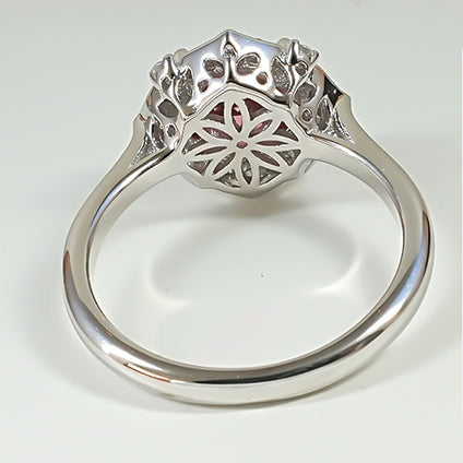 Vintage Rose Design 18K White Gold Plated Engagement Ring