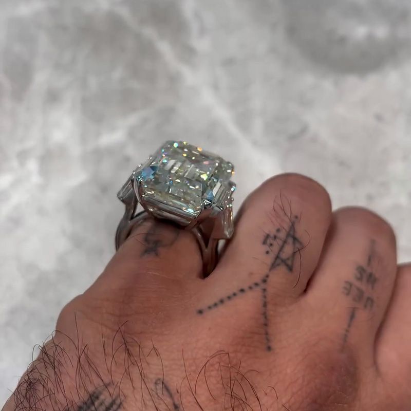 15ct Emerald Cut White Sapphire Luxury Handmade Sterling Silver Men’s Ring