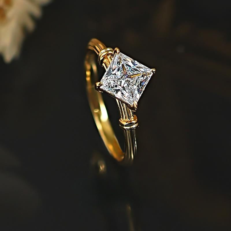 Vintage Princess Cut Sterling Silver Ring