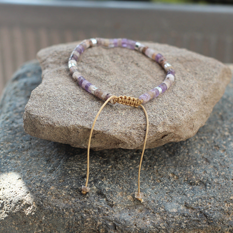 Adjustable Natural Stone Beaded Dainty Bracelet