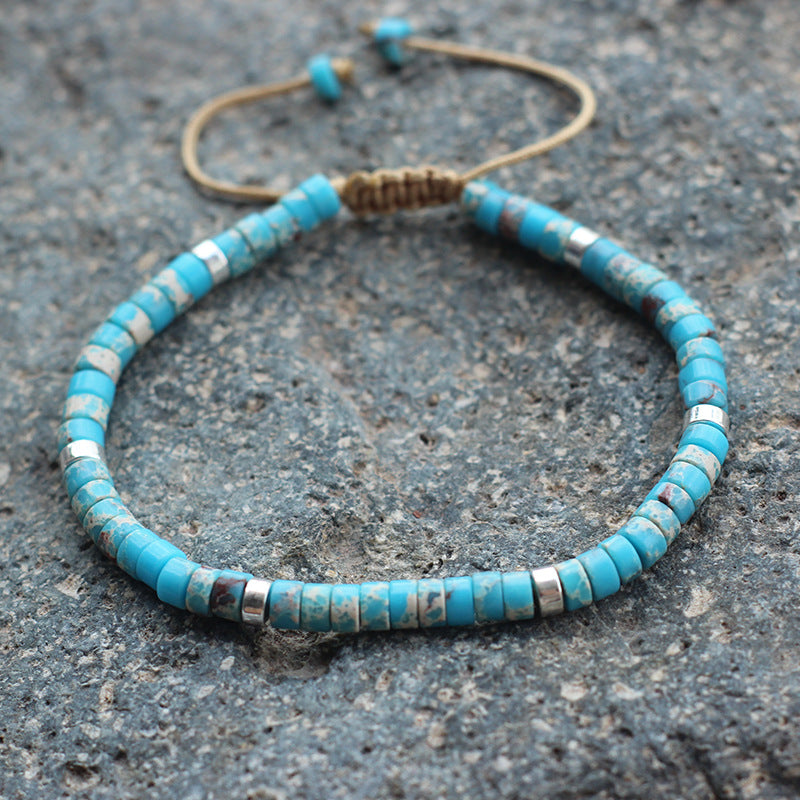 Adjustable Natural Stone Beaded Dainty Bracelet