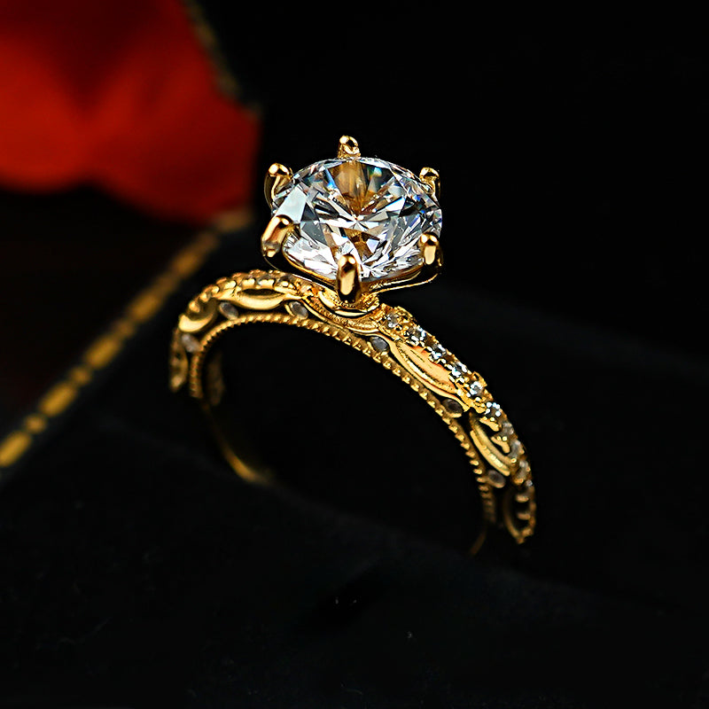 Retro Design 925 Silver Lace Engagement Ring