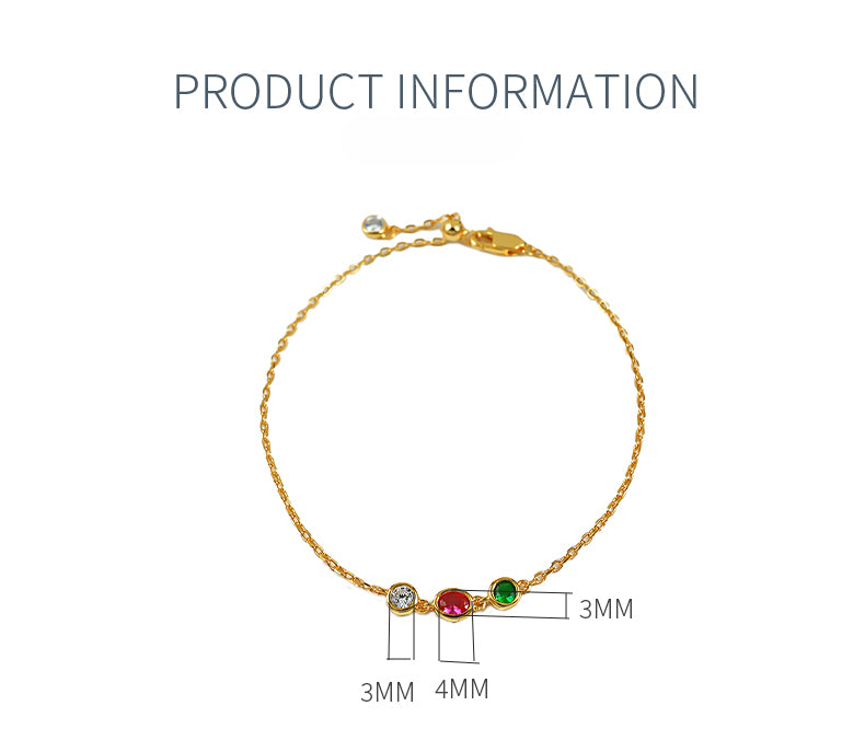 Simple Design Colorful 925 Silver Bracelet