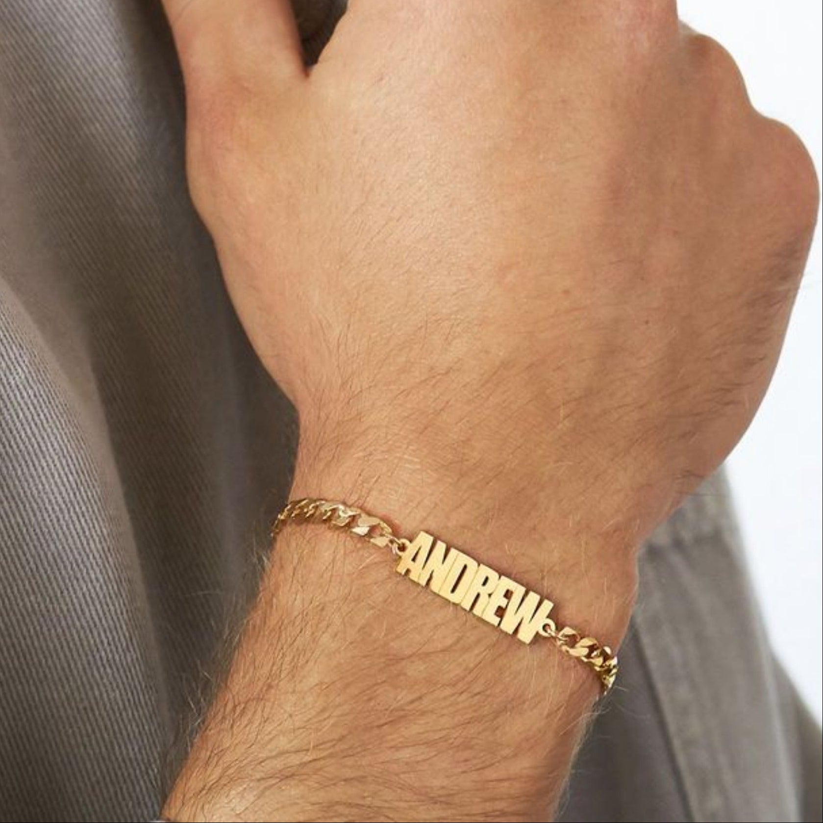 Custom Name Cuban Chain Bracelet for Men