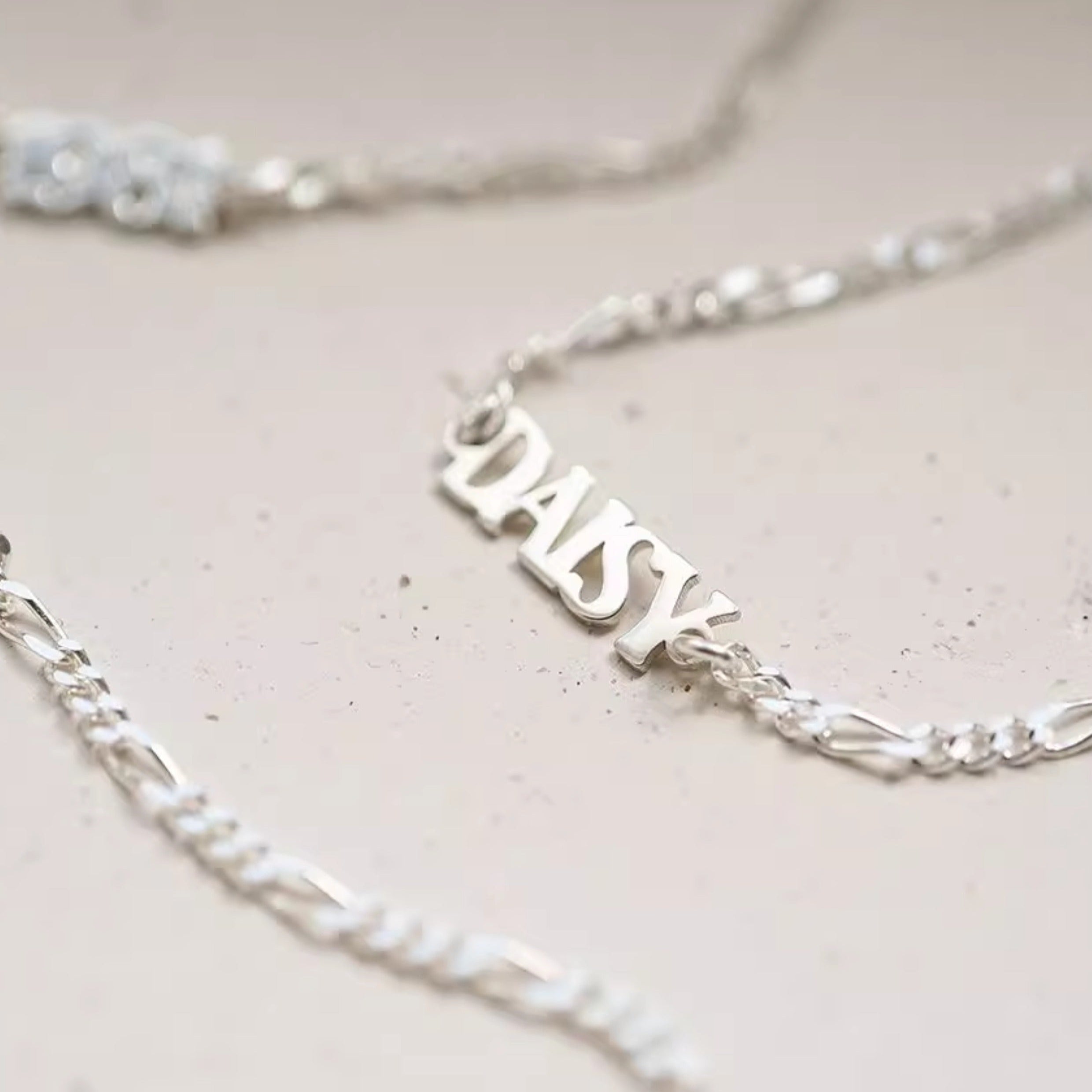 Custom Sterling Silver Name Necklace – Personalized Gift with Box Chain in Silver, Gold or Rose Gold