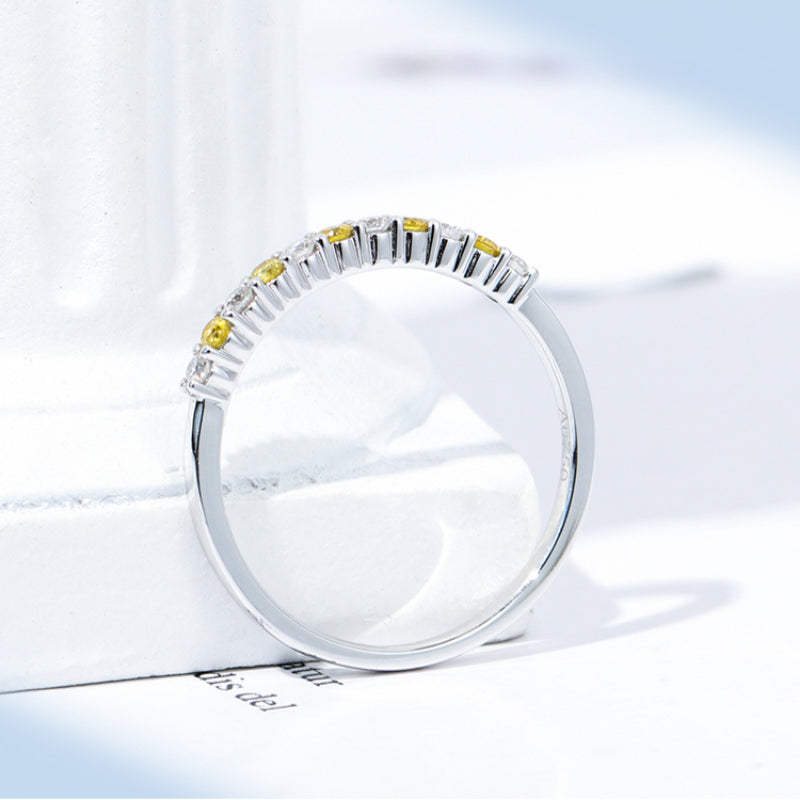 Two Tone Design 18k White Gold Plated Band