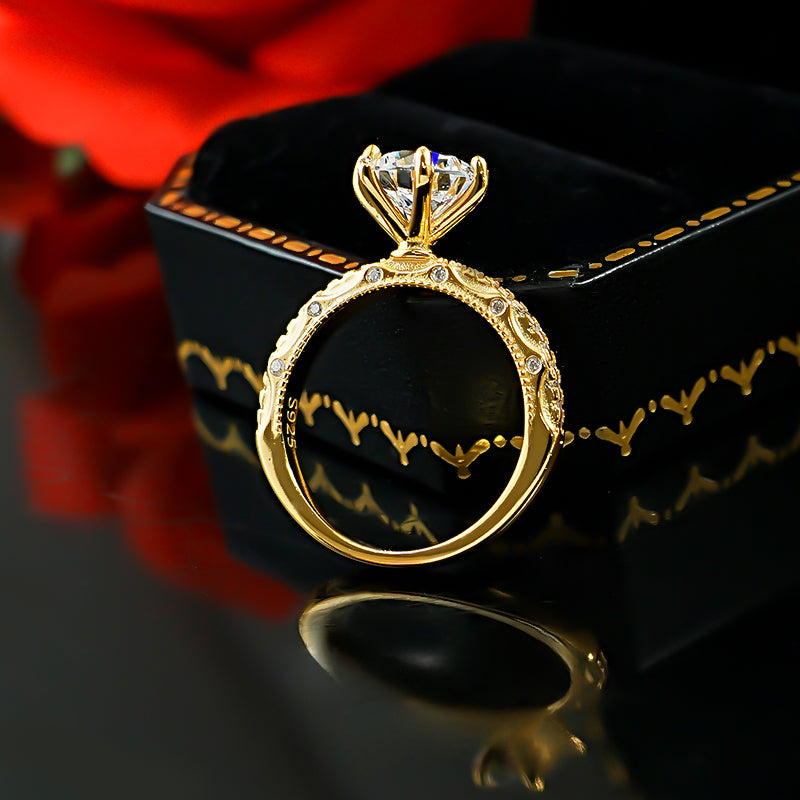 Retro Design 925 Silver Lace Engagement Ring