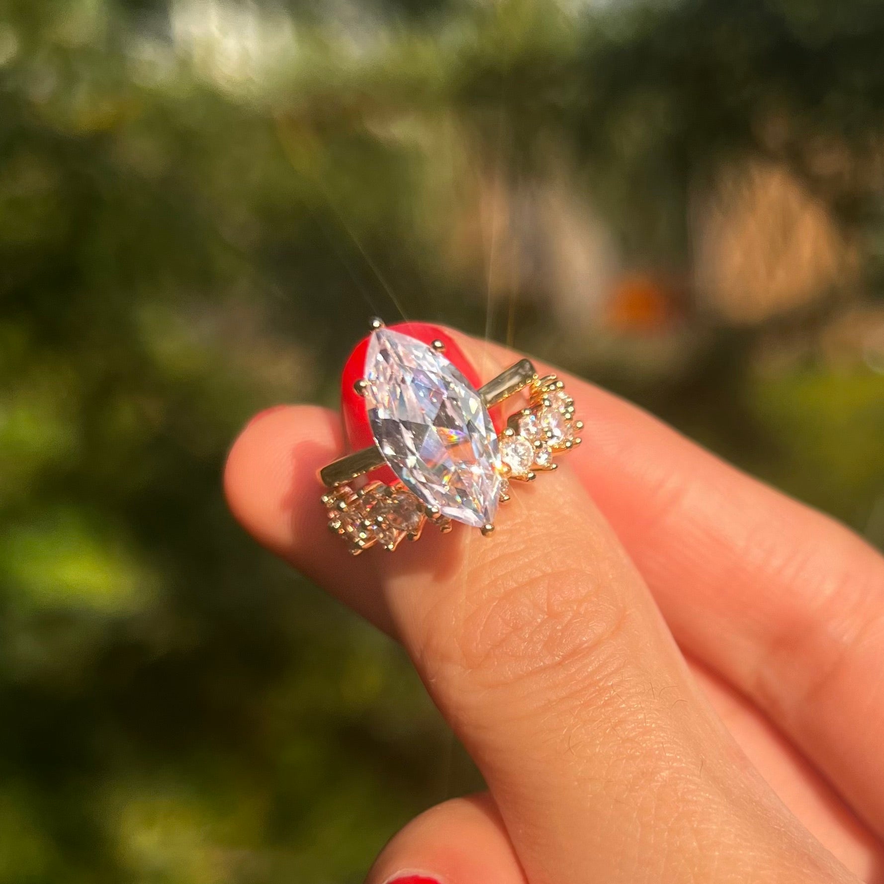 2 Pcs Marquise Cut Enhancer Wedding Bridal Set