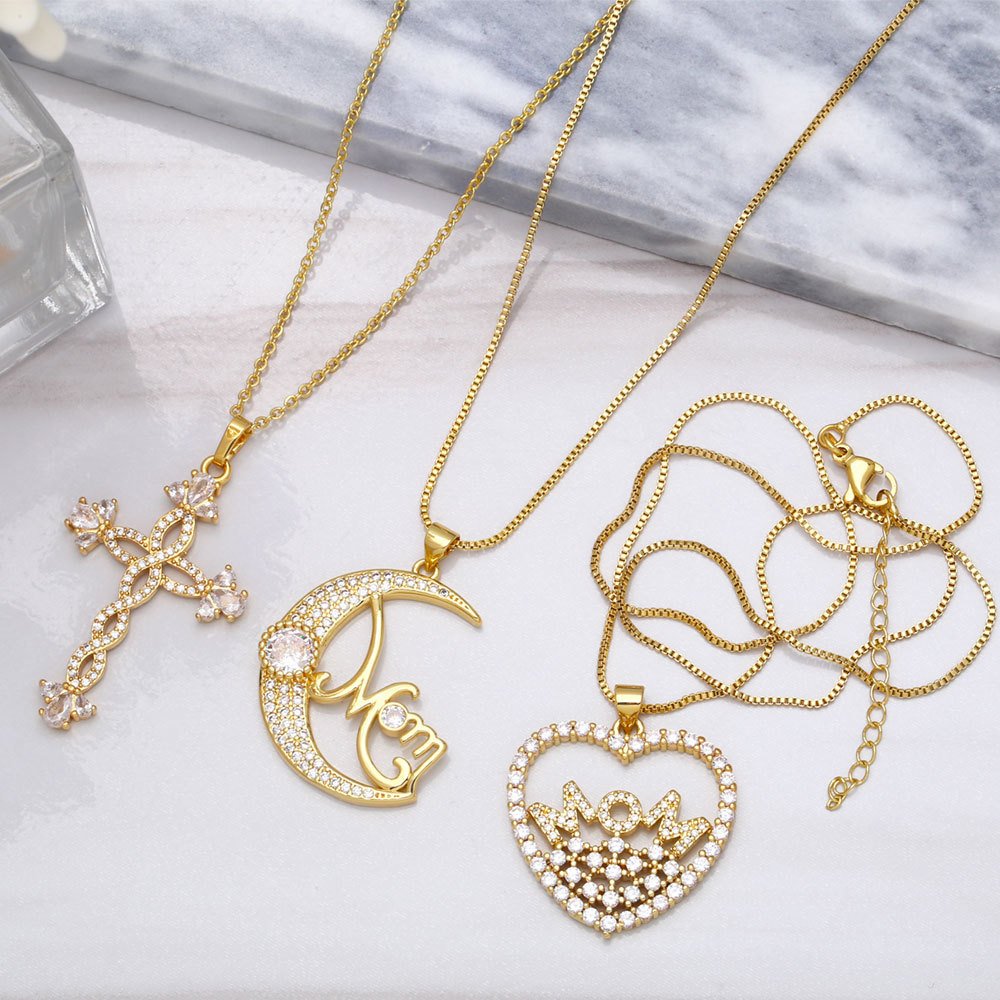 Vintage 'Mother's Day' Golden Tone Pendant Necklace