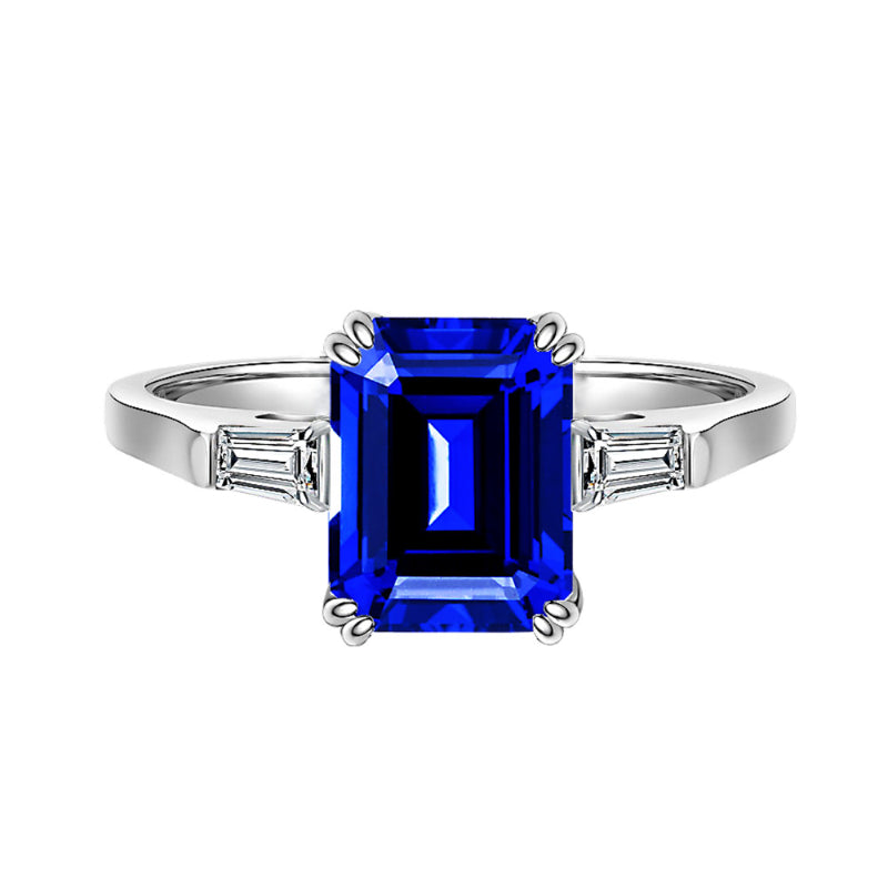 Unique Three Stone 2.5ct Tanzanite Blue Ring