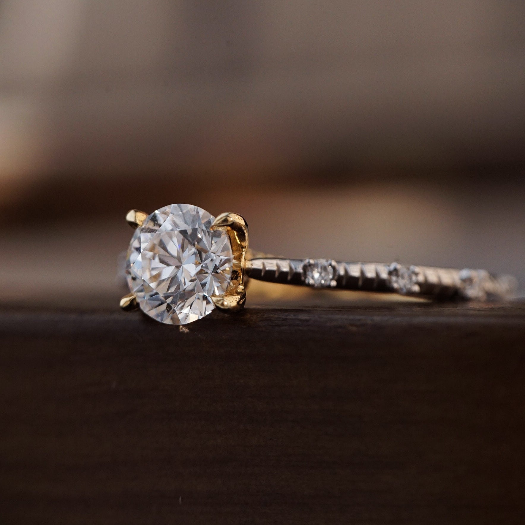 1CT Round Cut Regal Crown Pave Engagement Ring