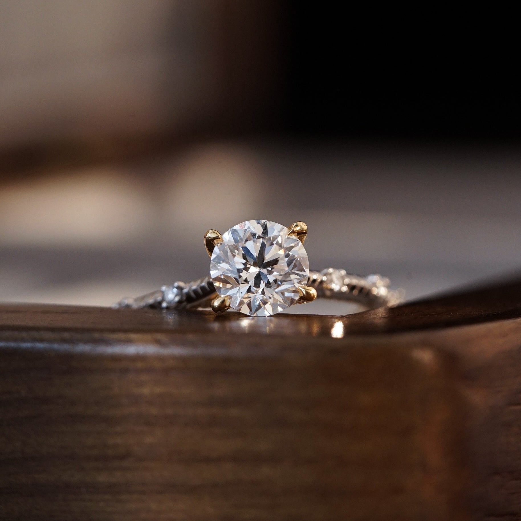 1CT Round Cut Regal Crown Pave Engagement Ring