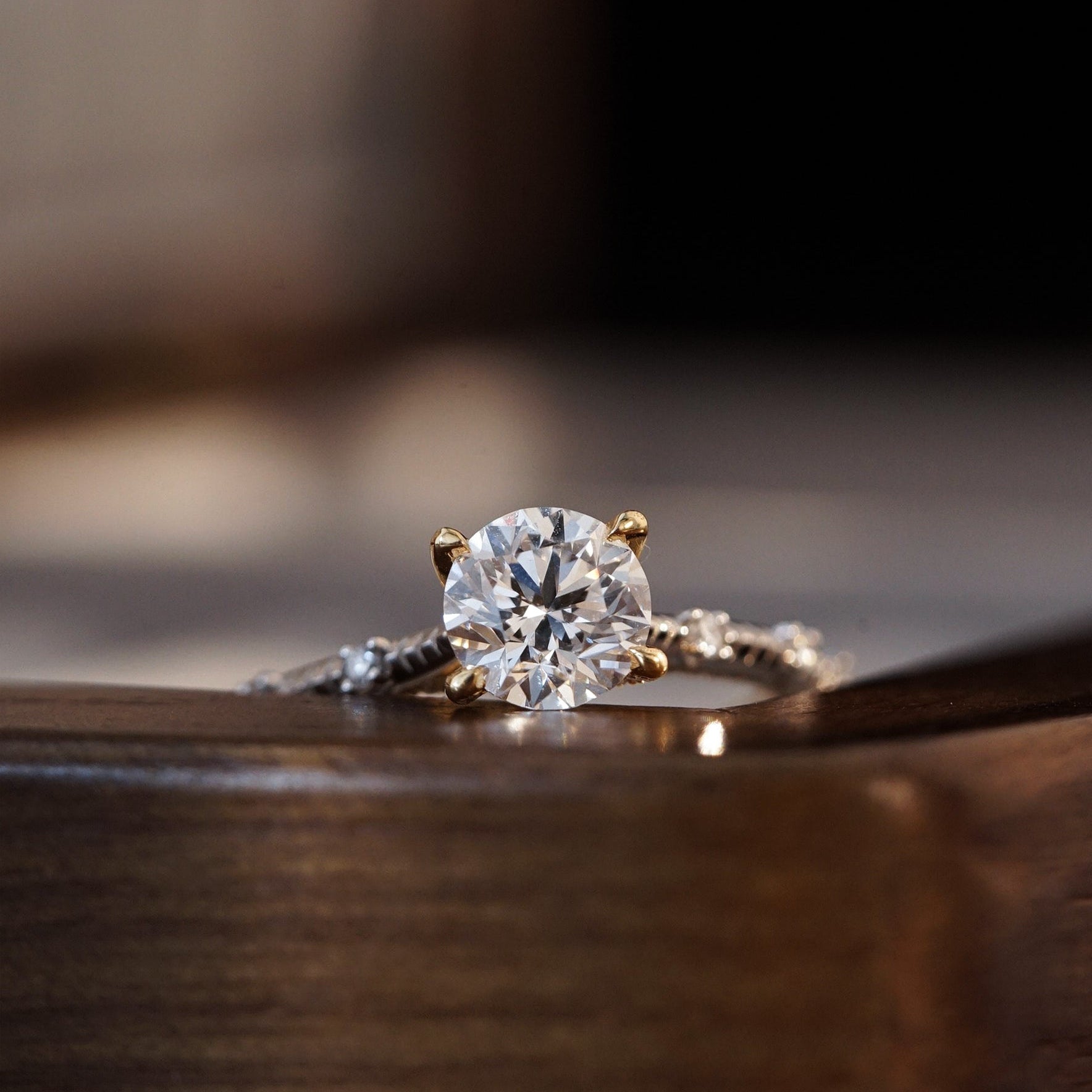 1CT Round Cut Regal Crown Pave Engagement Ring