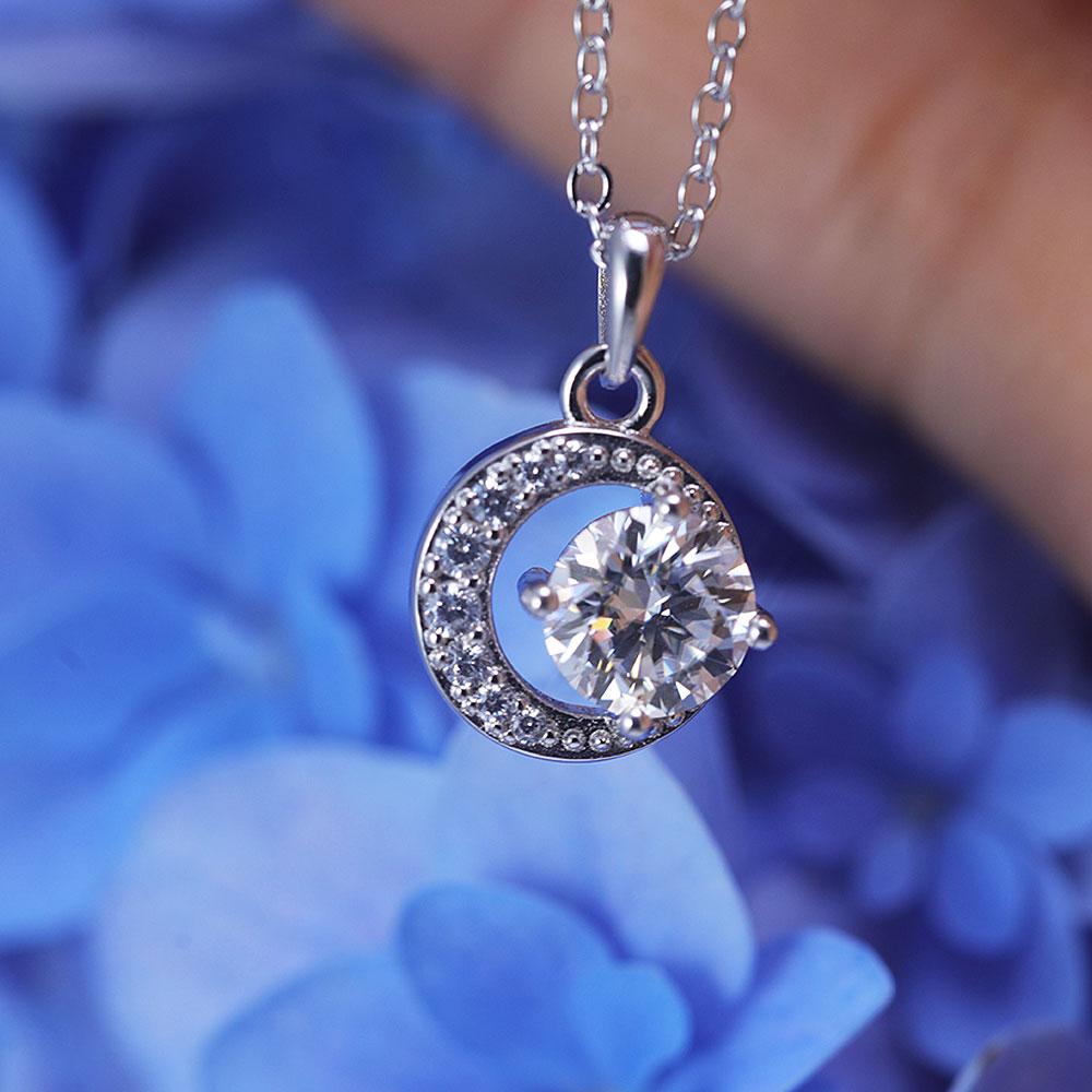 Unique Design Star Moon Moissanite Necklace