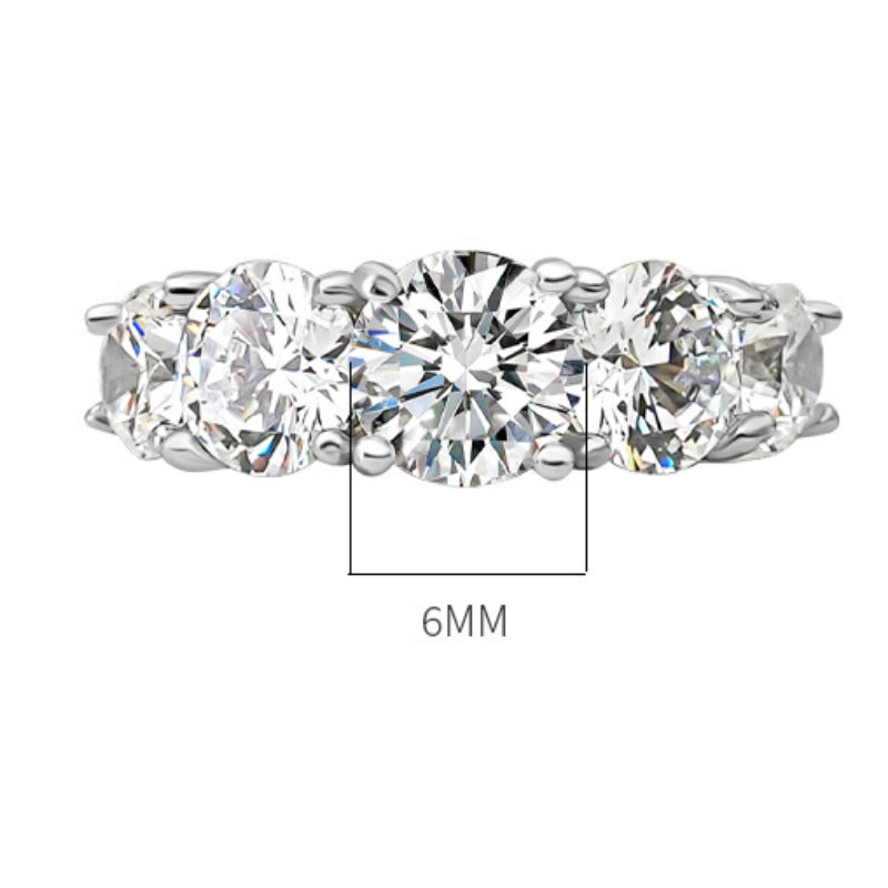 Fine Stone Sterling Silver Half Eternity Wedding Band