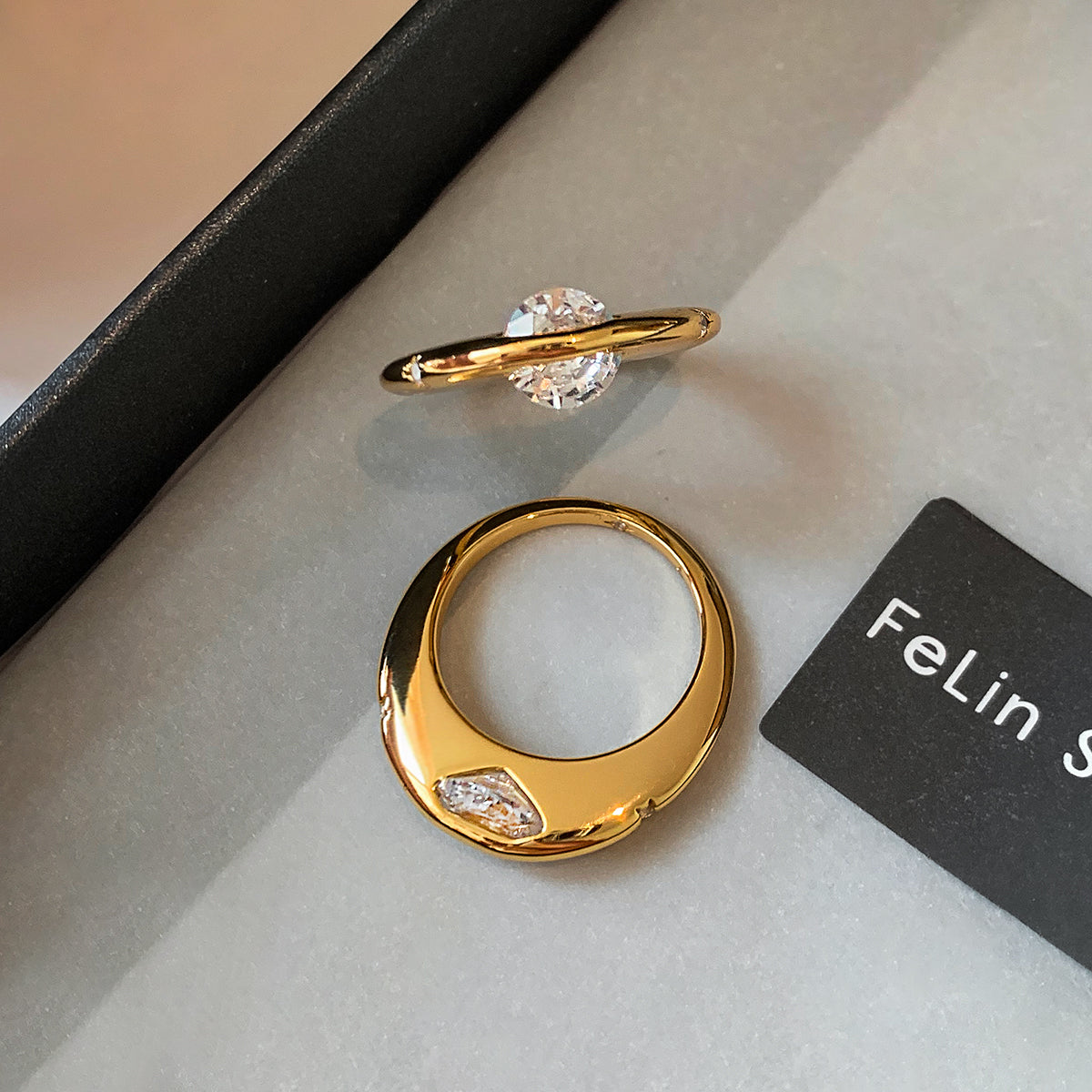 Celestial Spin Silver Rotating Solitaire Band Ring