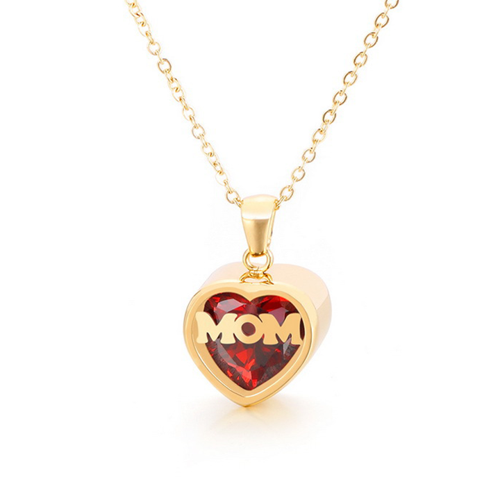 Personalized Heart Cut Pendant Necklace For Mom