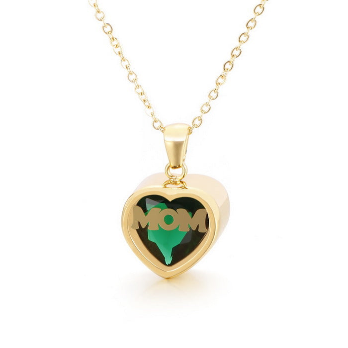 Personalized Heart Cut Pendant Necklace For Mom
