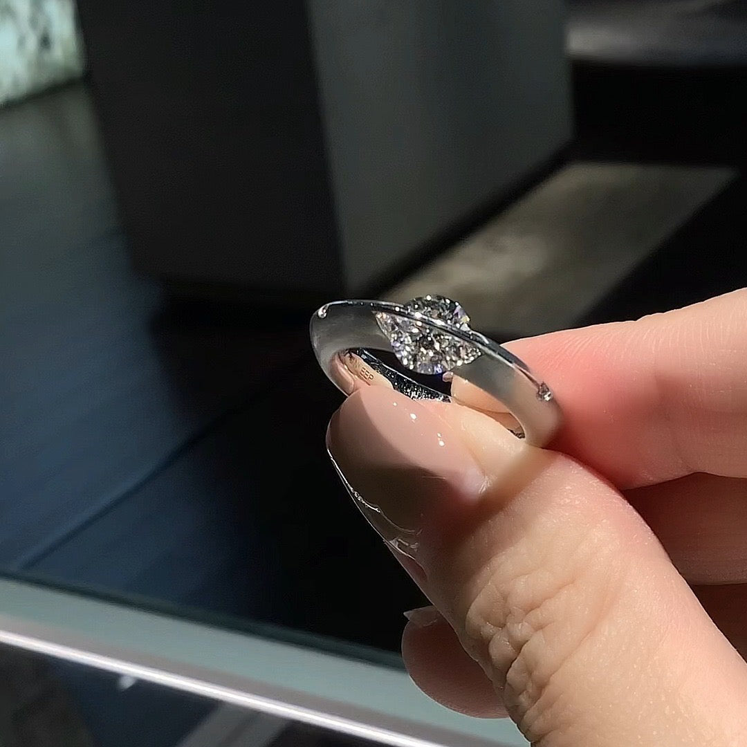 Celestial Spin Silver Rotating Solitaire Band Ring