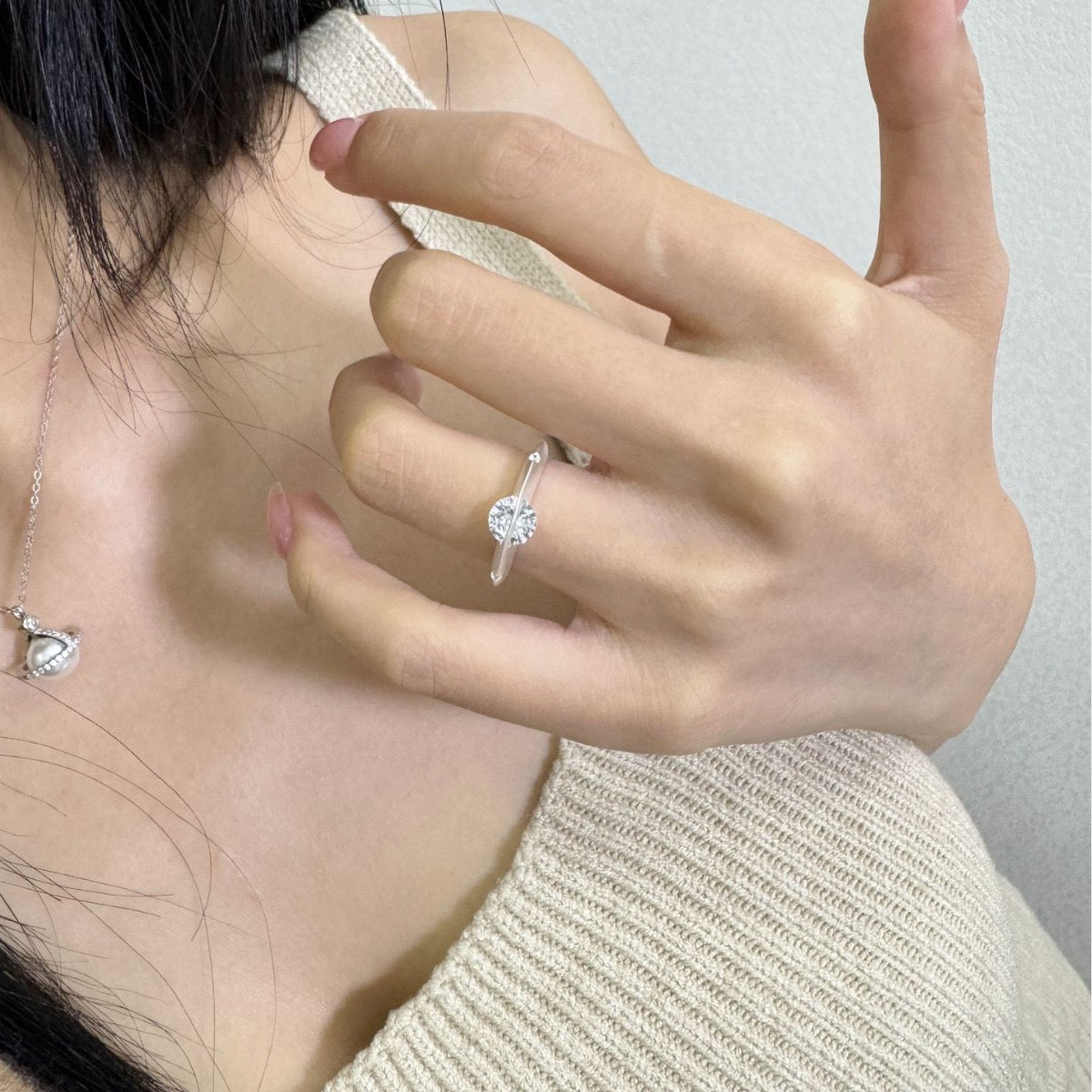 Celestial Spin Silver Rotating Solitaire Band Ring