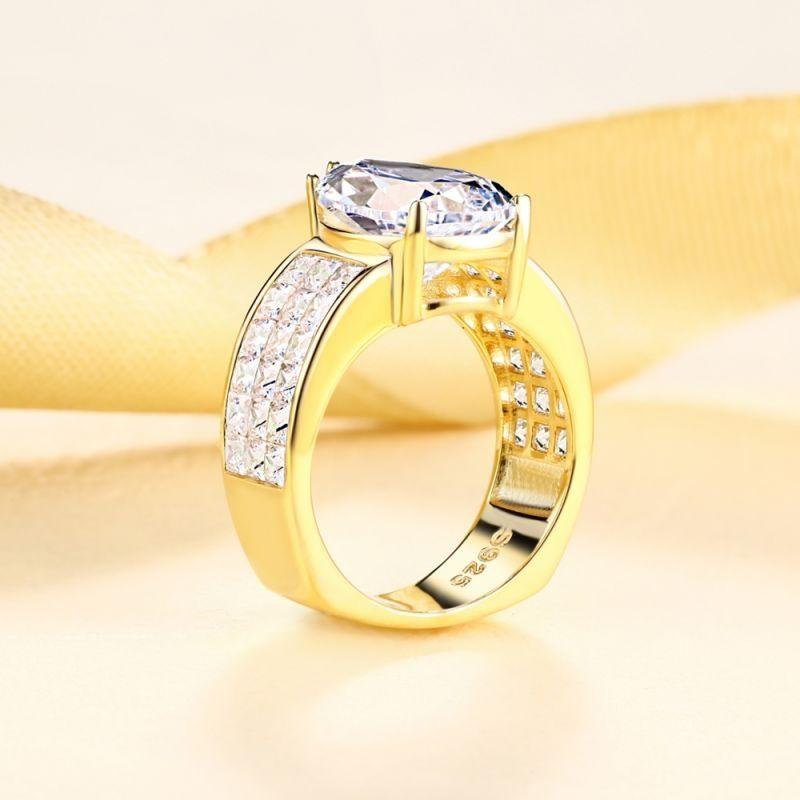 Stunning 5.0ct Wide Shank Pear Cut Engagement Ring