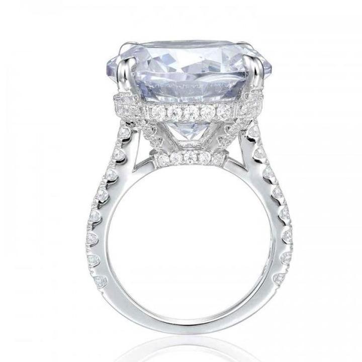 8.0ct Sterling Silver Solitaire Engagement Ring